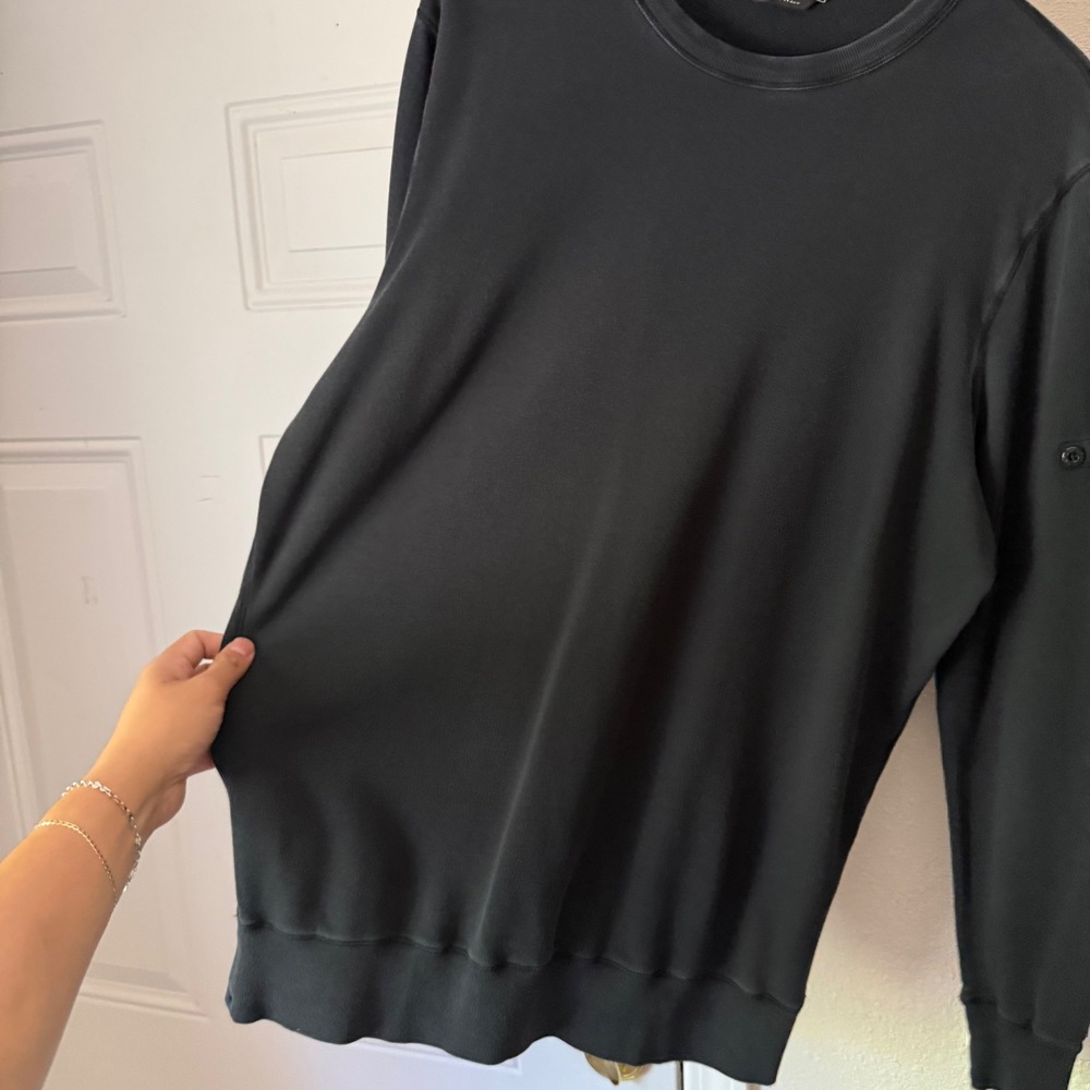 STONE ISLAND black crew neck knit long sleeve pullover tee t-shirt sweater - Picture 3 of 8